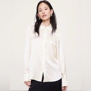 Banana Republic Cream Everyday Silk Shirt